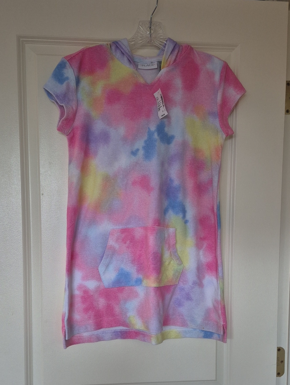 Girls' Tie-Dye Short Sleeve Hooded Terry Civer-Up